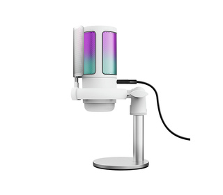 Trust GXT 238W Auron Gris, Blanc Microphone pour podcast