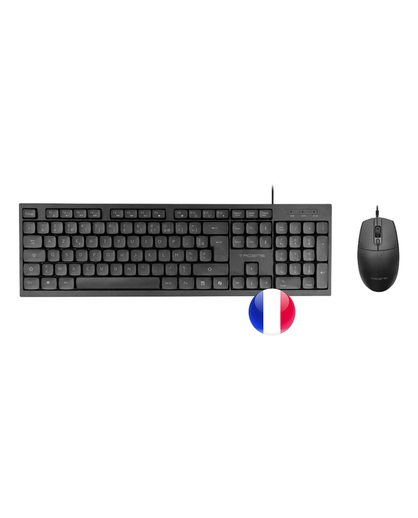 Tacens Anima ACP02FR clavier Souris incluse maison/bureau USB AZERTY Français Noir