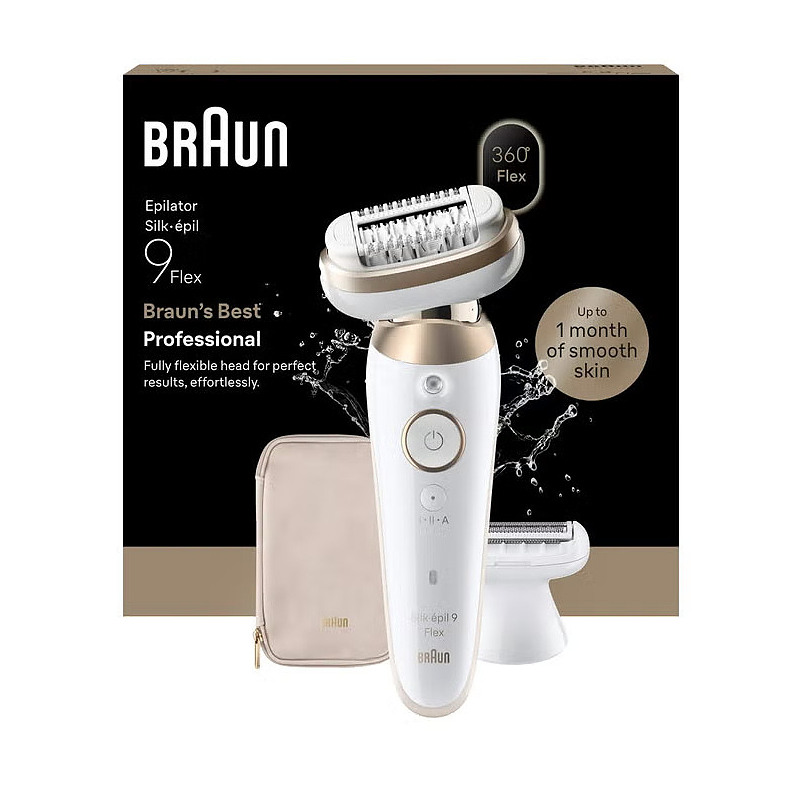 Braun Silk·épil 9 Flex 9-060 3D 40 pince(s) Blanc, Or