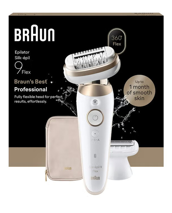 Braun Silk·épil 9 Flex 9-060 3D 40 pince(s) Blanc, Or