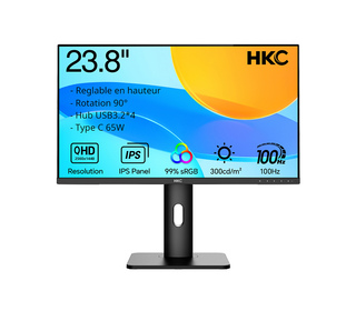 MCL MONITEUR 23,8" IPS QHD, HDMI + DP AUDIO TYPE C USB 3.2 SPK 23.8" LCD 2K 5 ms Noir