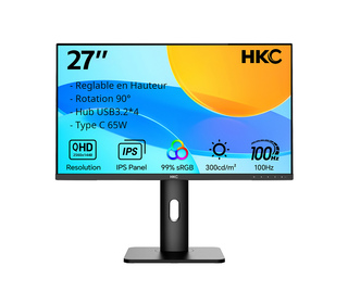 MCL MONITEUR 27" IPS QHD, HDMI + DP AUDIO TYPE C USB 3.2 SPK LCD 2K 5 ms Noir