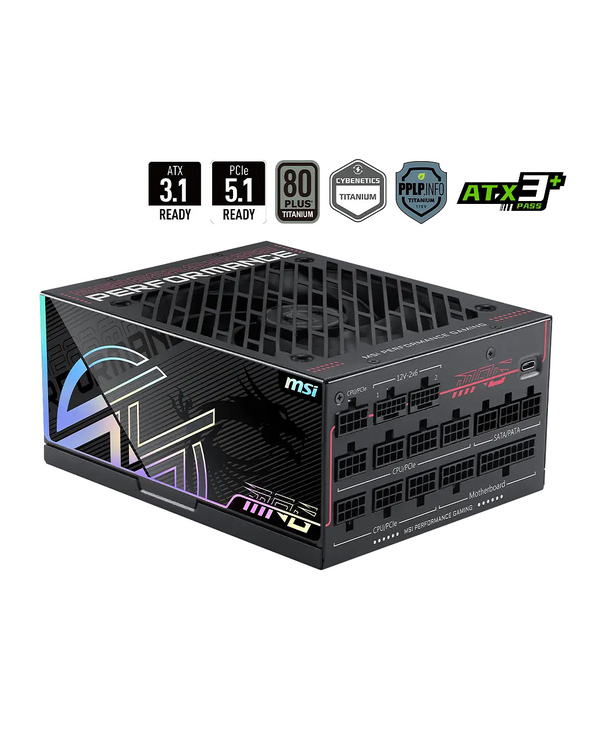 MSI MPG AI1300TS PCIE5 1300 W ATX 80 PLUS Titanium Entièrement modulaire PC