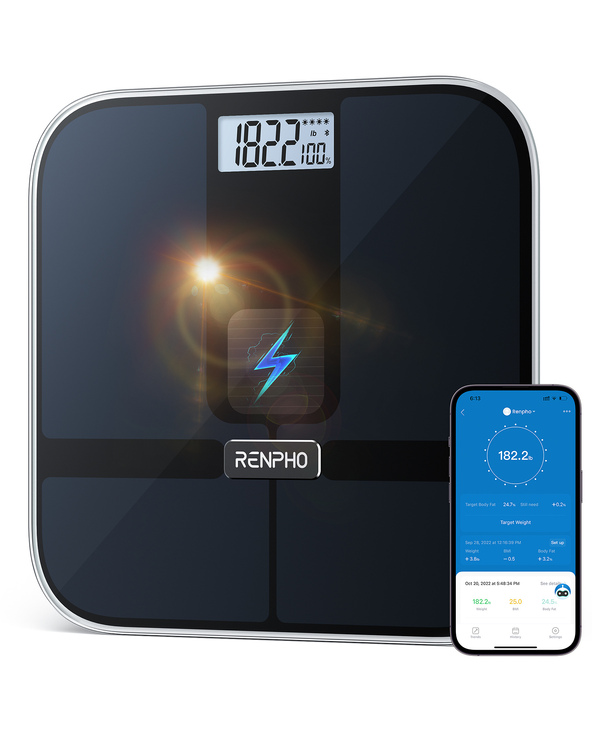 Renpho Elis Solar 2 Carré Noir Pèse-personne électronique