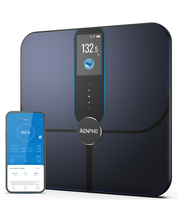 Renpho Elis Nova Rectangle Bleu foncé Pèse-personne électronique