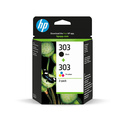 HP Pack de 2 cartouches authentiques d'encre noire/trois couleurs 303