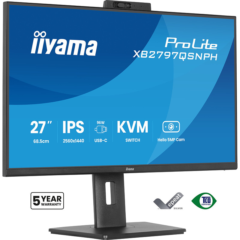 Écran PC iiyama ProLite XB2797QSNPH B1 27 Quad HD 75Hz IPS USB C Réglable - vue 1