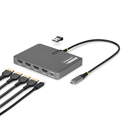 StarTech.com QUAD-USB-HDMI-ADAPT station d'accueil Avec fil USB 3.2 Gen 1 (3.1 Gen 1) Type-C Gris