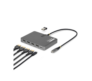 StarTech.com QUAD-USB-HDMI-ADAPT station d'accueil Avec fil USB 3.2 Gen 1 (3.1 Gen 1) Type-C Gris