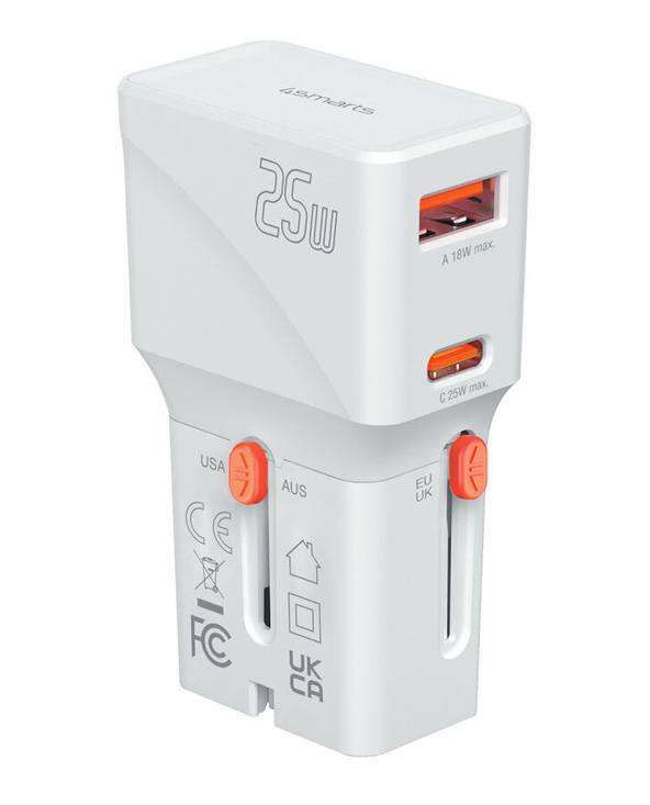 4smarts 541646 chargeur d'appareils mobiles Universel Orange, Blanc Secteur Charge rapide Intérieure