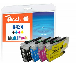 Peach PI500-389 cartouche d'encre 4 pièce(s) Original Rendement standard Noir, Cyan, Magenta, Jaune