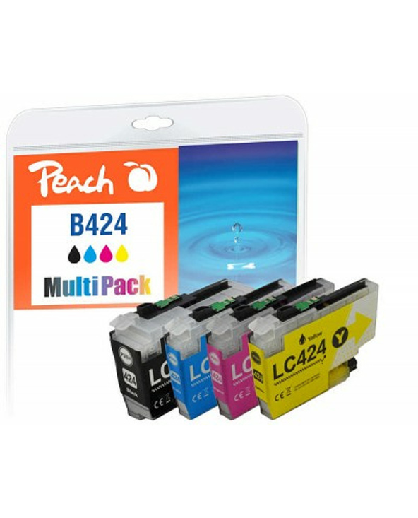 Peach PI500-389 cartouche d'encre 4 pièce(s) Original Rendement standard Noir, Cyan, Magenta, Jaune
