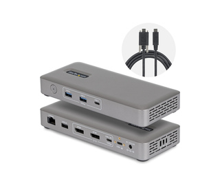 StarTech.com Station d'Accueil USB4, Double Sortie 4K Sans Pilote pour macOS et Windows, Station d'Accueil USB-C Universelle ave