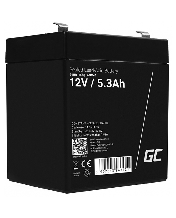 Green Cell AGM45 Batterie de l'onduleur Sealed Lead Acid (VRLA) 12 V 5,3 Ah