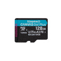 Kingston Technology Carte microSDXC Canvas Go Plus Gen4 200R A2 U3 de 128 Go, pack unique sans ADP