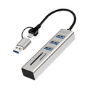LogiLink UA0445 hub & concentrateur USB 3.2 Gen 1 (3.1 Gen 1) Type-A + Type-C 5000 Mbit/s Gris