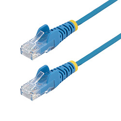 StarTech.com Câble Ethernet CAT6 Bleu Fin de 15m, Sans Accroc, 100W PoE, UTP, LSZH, Fil de Cuivre Pur 28AWG, Cordon Patch Réseau