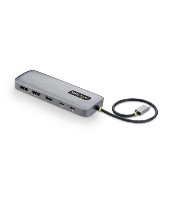 StarTech.com Adaptateur Multiport USB-C vers Deux Ports DisplayPort 10-en-1, Recharge Power Delivery 100 W, 2x4K 60Hz, Hub 5 Por