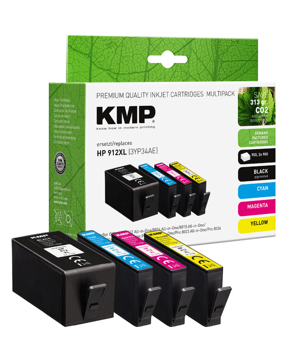 KMP 1765,4005 cartouche d'encre 4 pièce(s) Compatible Rendement élevé (XL) Cyan, Noir, Jaune, Magenta