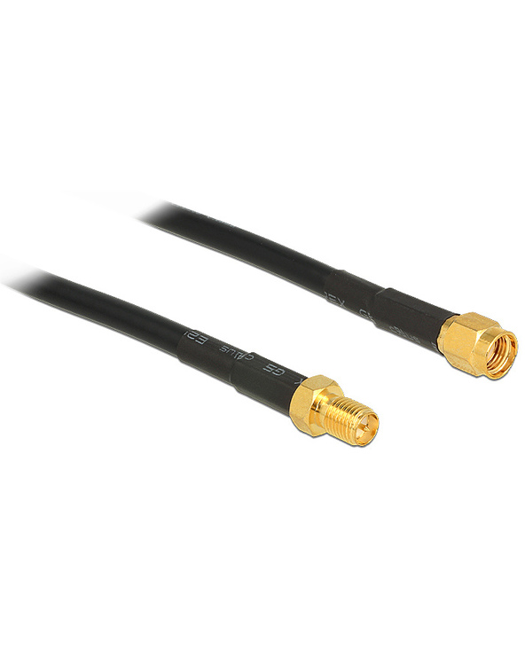 DeLOCK 1m CFD200 câble coaxial RP-SMA Noir