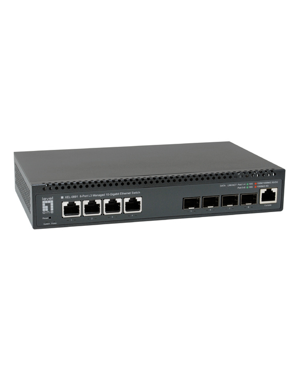 LevelOne XEL-0891 Géré L3 10G Ethernet (100/1000/10000) Bureau Gris