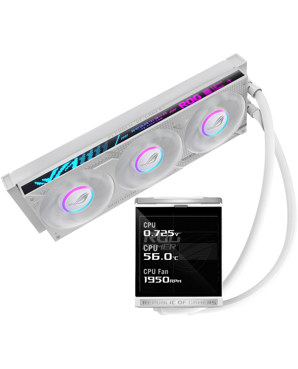ASUS ROG Strix LC IV 360 ARGB LCD White Edition Processeur Kit watercooling 12 cm Blanc
