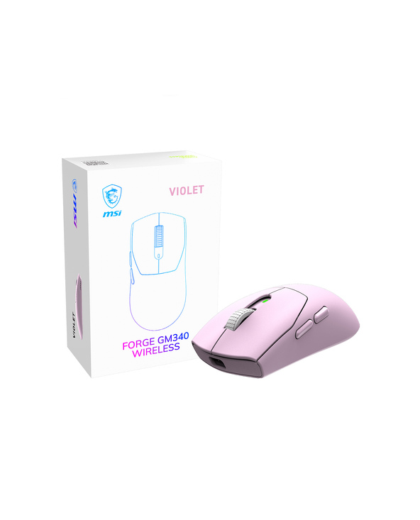 MSI Forge Gm340 Wireless Violet souris Gaming Ambidextre RF sans fil + Bluetooth Optique 12000 DPI