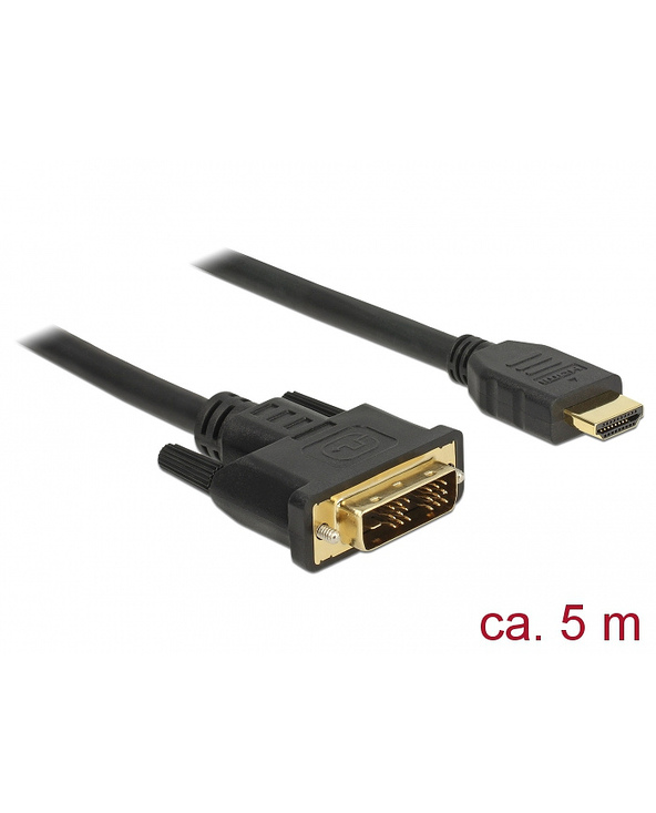DeLOCK 85586 câble vidéo et adaptateur 5 m DVI-D HDMI Type A (Standard) Noir