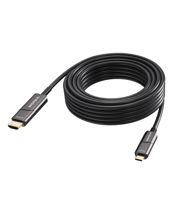 Vision TC 15MUSBCHDMI+/BL câble vidéo et adaptateur 15 m USB Type-C HDMI Type A (Standard) Noir