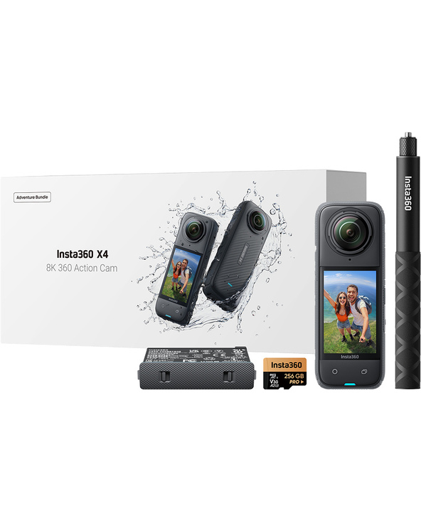 Insta360 X4 Adventure Bundle caméra pour sports d'action 72 MP 8K Ultra HD CMOS 25,4 / 2 mm (1 / 2") Wifi 500 g