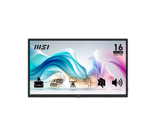 MSI PRO MP165DE E6 téléviseur et moniteur portables Moniteur portable Noir 39,6 cm (15.6") LED 1920x1080 pixels