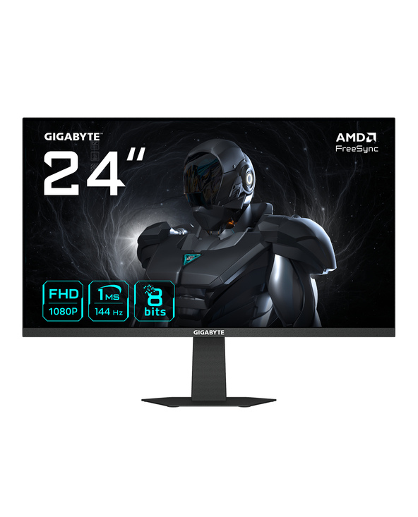 GIGABYTE GS24F14 MONITEUR GAMING 24” FHD - 1920 X 1080, 144HZ, 1MS, 300 CD/M², HDMI 1.4, DISPLAYPORT 1.2 23.8" LED Full HD Noir