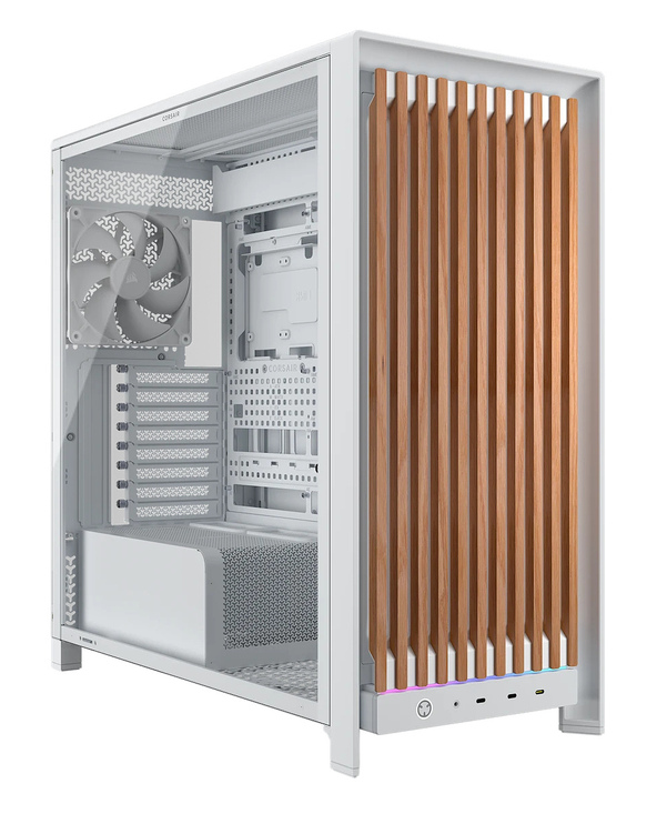 Corsair FRAME 5000D WOOD RS Midi Tower Noyer, Blanc