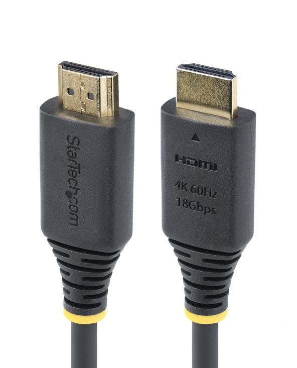StarTech.com Câble HDMI Haut Débit Certifié Premium de 2,4m, 4K 60 Hz/1440p 144 Hz, HDR10/HDCP 2.2/ARC, 18 Gbps, Câble UHD HDMI 