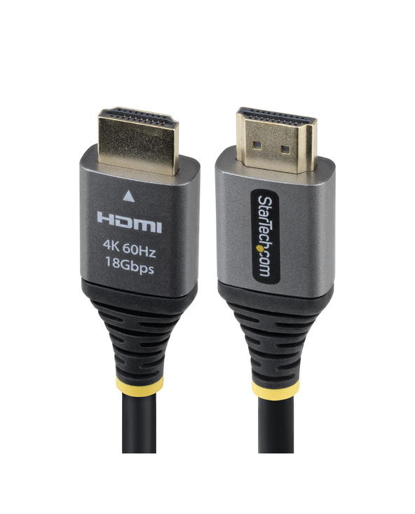 StarTech.com Câble HDMI Haute Vitesse Certifié Premium de 1,5m, 4K 60Hz/1440p 144Hz, Câble HDMI 2.0 avec HDR10/ARC, 18 Gbps, Câb