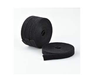 StarTech.com Lot de 4 Rouleaux de Bande Auto-Agrippante de 4,6m, Largeur 1,3 cm, Noir, Attaches de Câbles Réutilisables Coupées 