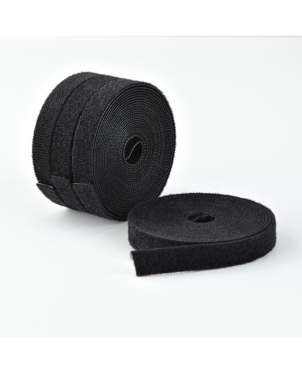 StarTech.com Lot de 4 Rouleaux de Bande Auto-Agrippante de 4,6m, Largeur 1,3 cm, Noir, Attaches de Câbles Réutilisables Coupées 