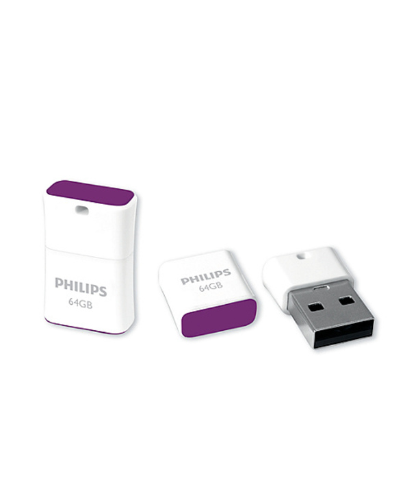 Philips FM64FD85B/00 lecteur USB flash 64 Go USB Type-A 2.0 Violet, Blanc