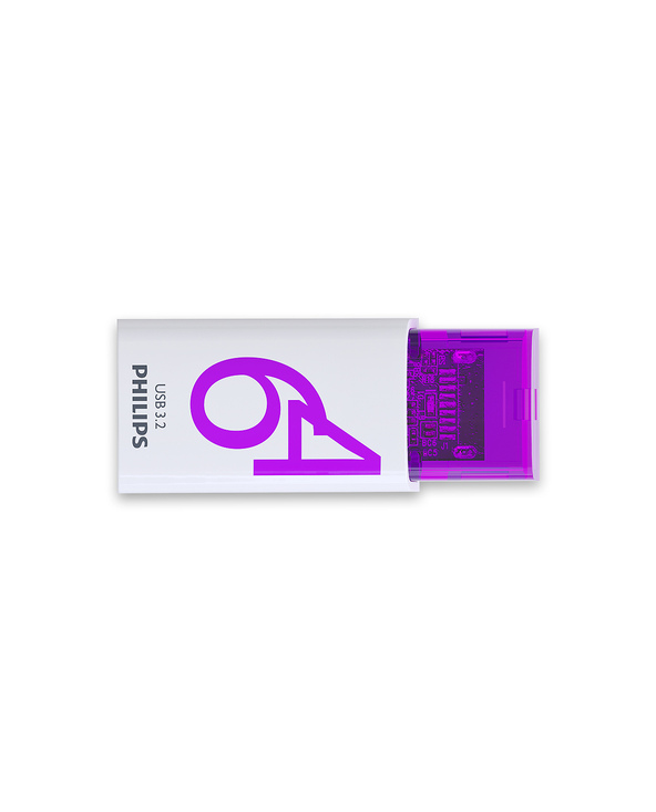 Philips Click lecteur USB flash 64 Go USB Type-C 3.2 Gen 1 (3.1 Gen 1) Violet, Blanc