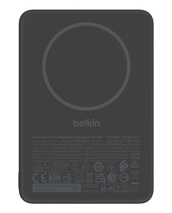 Belkin BPD017HQBK banque d'alimentation électrique 5000 mAh Recharge sans fil Noir