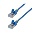 StarTech.com Câble Ethernet CAT6a Ultrafin Bleu de 1,5m, Sans Accroc, FTP, Fil de Cuivre Nu Pur, Cordon Patch Réseau RJ45 fin 34