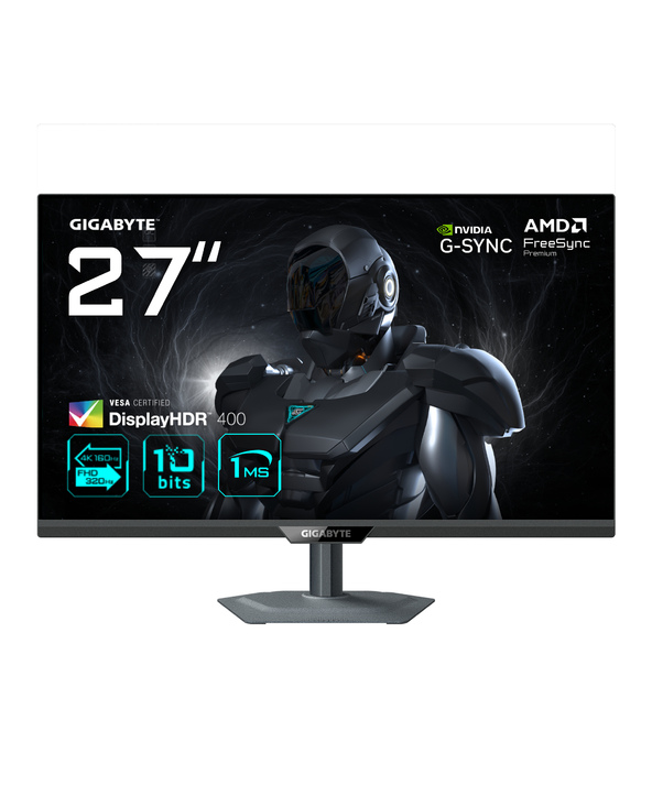 GIGABYTE G27U MONITEUR DE JEU 27” 4K UHD - MODE DOUBLE (4K 160HZ OU FHD 320HZ), 3840 X 2160, 1MS, 350 CD/M², FREESYNC PREMIUM, D