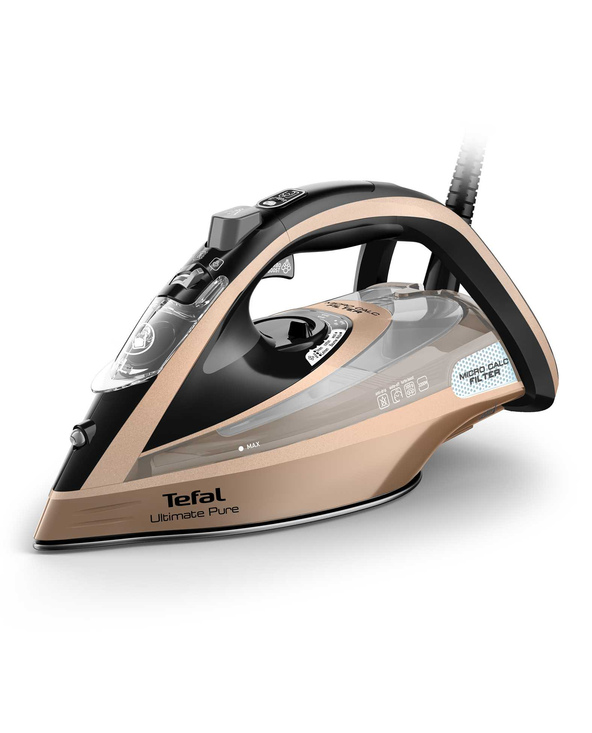 Tefal Ultimate Pure FV9852E0 fer à repasser Fer à repasser à sec ou à vapeur Durilium AirGlide Autoclean soleplate 3200 W Noir, 