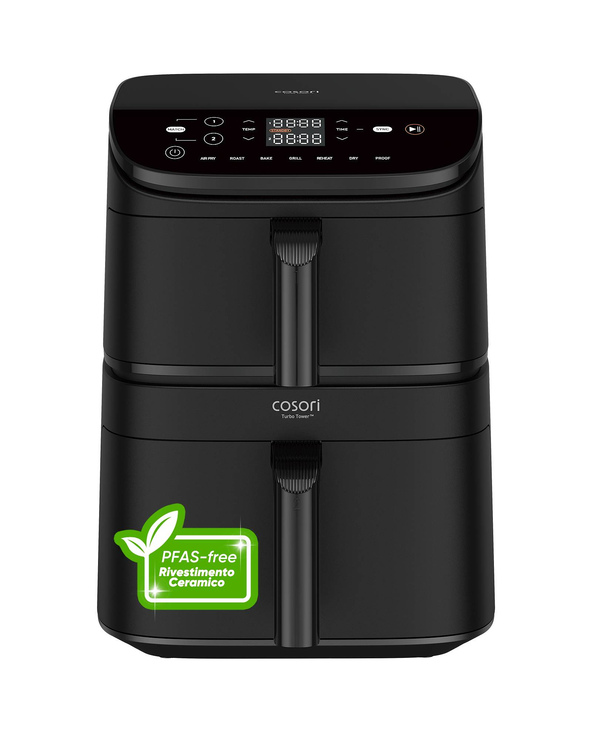 Cosori CAF-DC121-AEUR Double 10,8 L Autonome 2630 W Friteuse d’air chaud Noir