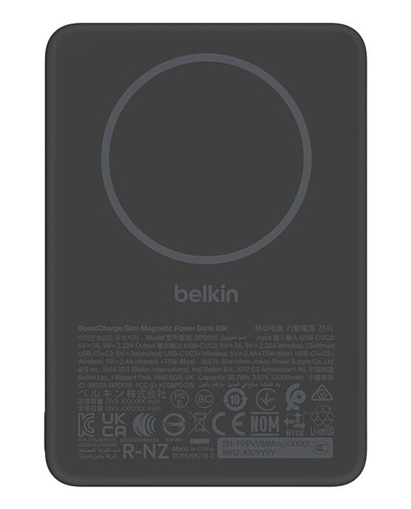 Belkin BPD015HQBK banque d'alimentation électrique Recharge sans fil Noir
