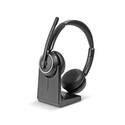 Lindy L118 Casque Sans fil Arceau Bureau/Centre d'appels USB Type-C Bluetooth Socle de chargement Noir