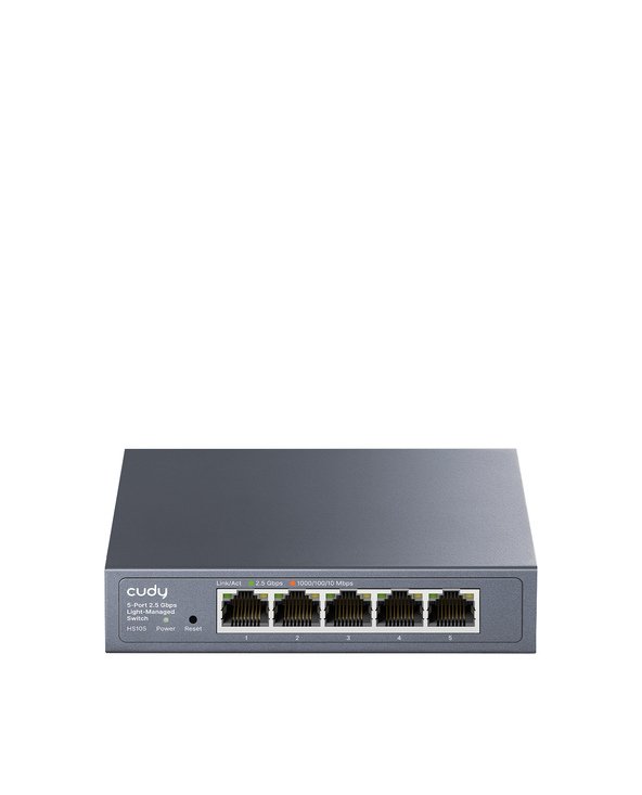 Cudy 5-Port 2.5G Easy-Managed Switch, HS105 3.0 Géré L2 2.5G Ethernet (100/1000/2500) Noir