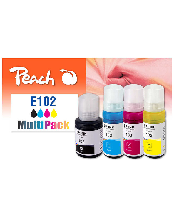 Peach 321328 cartouche d'encre 4 pièce(s) Compatible Rendement standard Noir, Cyan, Magenta, Jaune