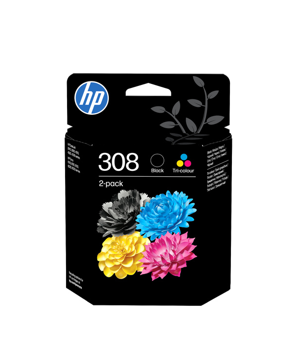 HP 308 Pack de 2 cartouches d’encre authentiques Noir/Trois couleurs