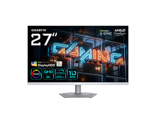GIGABYTE MO27Q2A ICE 27” OLED 2K QHD GAMING MONITOR - 2560 X 1440, 280HZ, 0.03MS, 250 CD/M², FREESYNC PREMIUM PRO, DISPLAYHDR TR